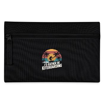 I'd rather kiteboard on the beach with - Pencil Case - black - Front