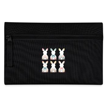 Easter Flower Bunnies Vintage Cottagecore Style - Pencil Case - black - Front