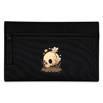 Cute skull with flower meadow - Pencil Case - black - Front