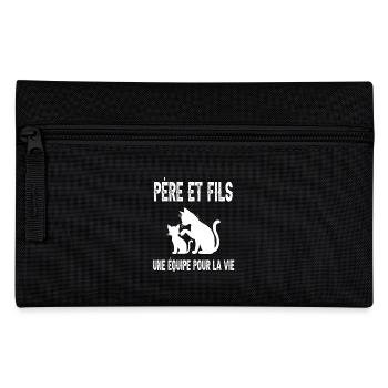 Vater und Sohn Katze Papa Vatertag - Federtasche - Schwarz - Vorne