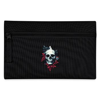 Crâne géométrique avec des feuilles - Trousse - noir - Devant