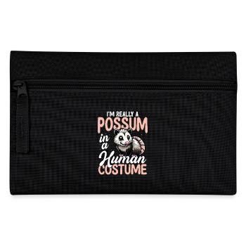 Possum In Human Costume Funny - Pencil Case - black - Front