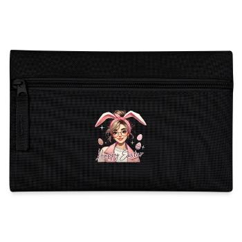 Joyeuses Pâques Fille avec des oreilles de lapin - Trousse - noir - Devant