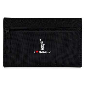 I Love Madrid Statue Of Liberty Pun Heart Flag - Pencil Case - black - Front