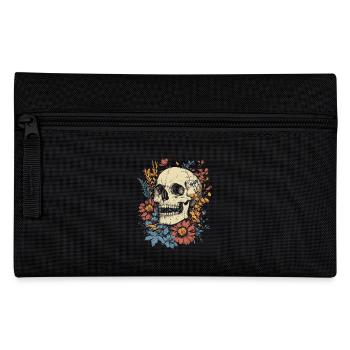 Vintage Skull with Wildflowers - Pencil Case - black - Front