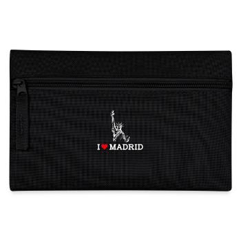 I Love Madrid Heart Flag Statue Of Liberty Spain - Pencil Case - black - Front