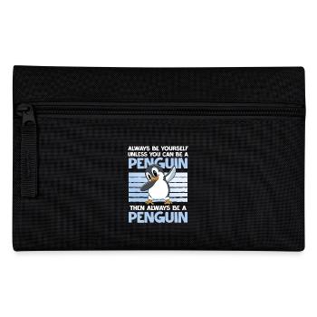 Always Be a Penguin Funny Animal Motif - Pencil Case - black - Front