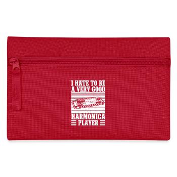 Harmonica Musican Hate To Be Very Good Player - Federtasche - Rot - Vorne
