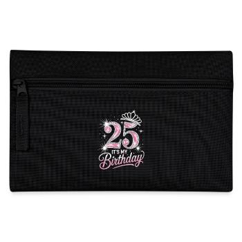 25th Birthday Crown Glitter - Pencil Case - black - Front