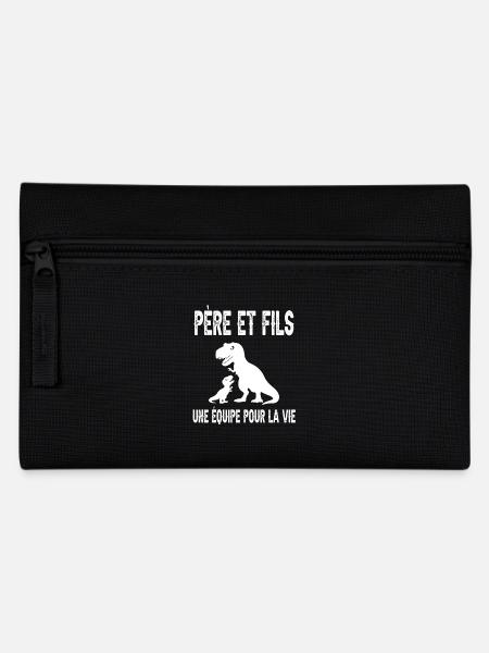 Vater und Sohn Dinosaurier T-Rex Vater Vatertag - Federtasche - Schwarz