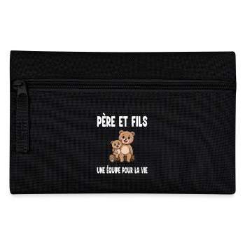 Father and Son Bear Daddy Duo Matching Father's Day - Pencil Case - black - Front