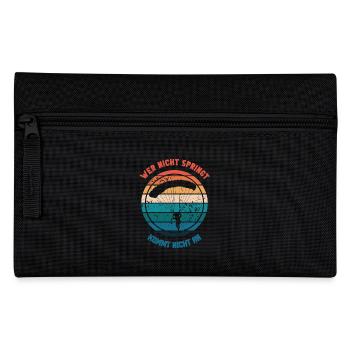 Retro Fallschirmspringen Spruch Design Fallschirm - Federtasche - Schwarz - Vorne