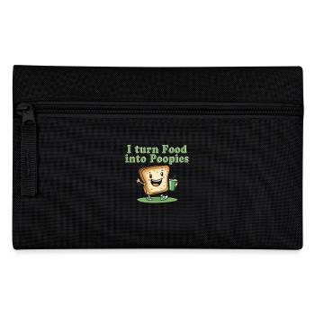 I Turn Food Into Heaps Funny Cartoon - Pencil Case - black - Front
