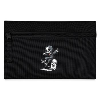 Skate or Die – Grim Reaper on a skateboard - Pencil Case - black - Front