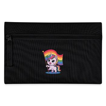 Cute unicorn with rainbow flag - Pencil Case - black - Front