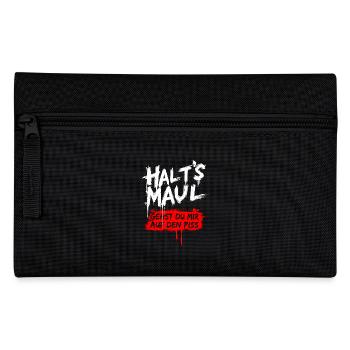 Halts Maul Spruch Design Sarkasmus Lustig - Federtasche - Schwarz - Vorne