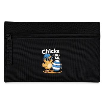 Lustiges Küken Mit Mütze Und Ei - Chicks Dig Me - Federtasche - Schwarz - Vorne