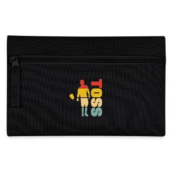 Cornhole Player Toss Silhouette Fun - Pencil Case - black - Front