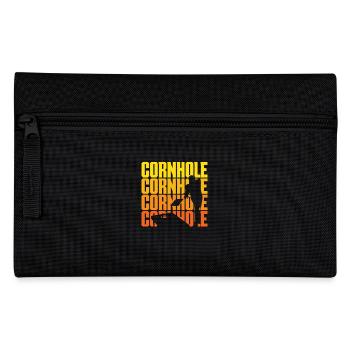Cornhole Player Vintage Silhouette Design - Pencil Case - black - Front