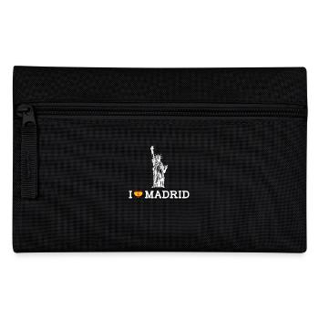 I Love Madrid Spain Heart Flag Statue Of Liberty - Pencil Case - black - Front
