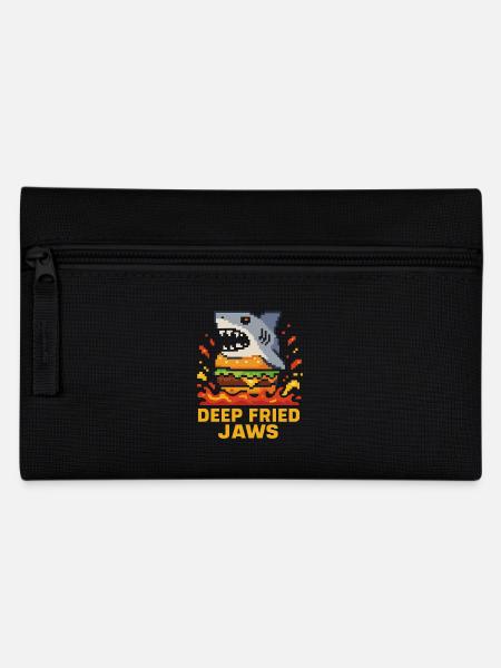 Deep Fried Jaws Pixel Shark Burger - Federtasche - Schwarz