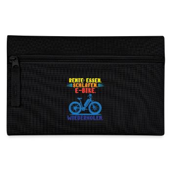RENTE ESSEN SCHLAFEN E-BIKE WIEDERHOLEN Lustiges - Federtasche - Schwarz - Vorne