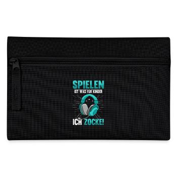 Spielen Ist Was Für Kinder Ich Zocke Gamer Zocken - Federtasche - Schwarz - Vorne