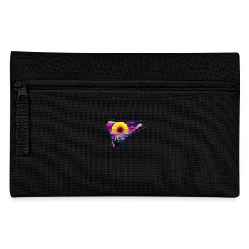 Retro Wave Sunflower Triangle - Pencil Case - black - Front