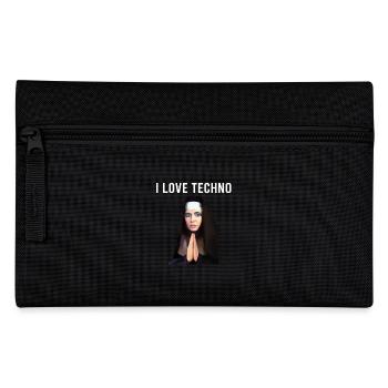 I Love Techno Nonne - Federtasche - Schwarz - Vorne