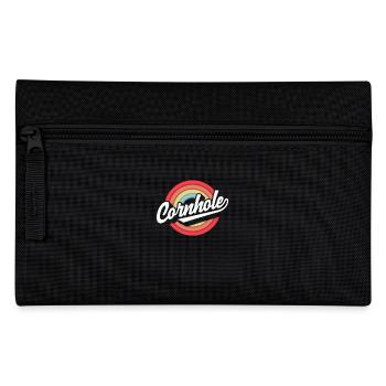 Cornhole Player Retro Circle Design - Pencil Case - black - Front
