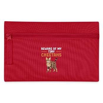 Watch out for my tiny cheetahs - Pencil Case - red - Front