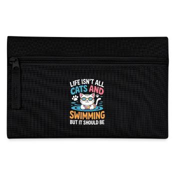 Schwimmen Spruch Katze Lustiges Schwimmen Geschenk - Federtasche - Schwarz - Vorne