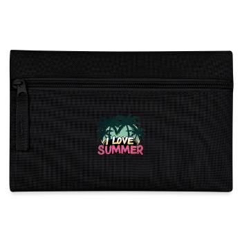 I Love Summer Palmen Strand Vibes Sonnenuntergang - Federtasche - Schwarz - Vorne