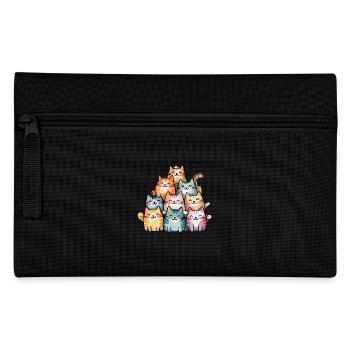 Happy cat family in colorful with cheerful - Pencil Case - black - Front