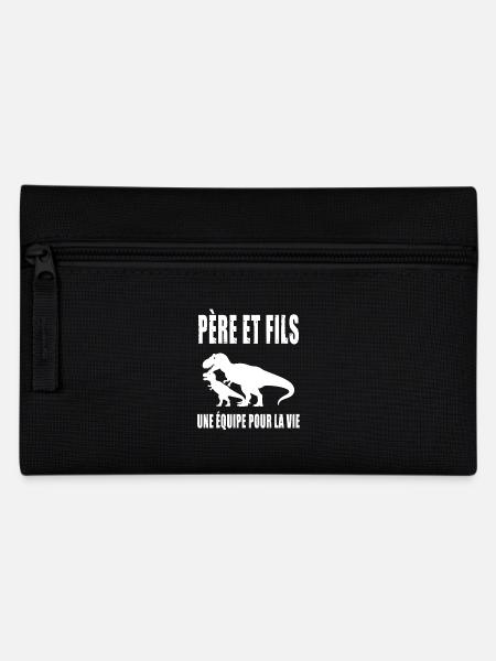 père et fils papa dinosaure t-rex fête des pères - Trousse - noir