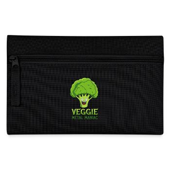 Veggie Metal Maniac - Vegan Musik - Spruch - Federtasche - Schwarz - Vorne