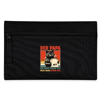 Papa vom Milch holen zurück - Schwarze Katze - Federtasche - Schwarz - Vorne