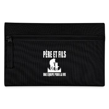 père et fils papa loup fête des pères - Trousse - noir - Devant