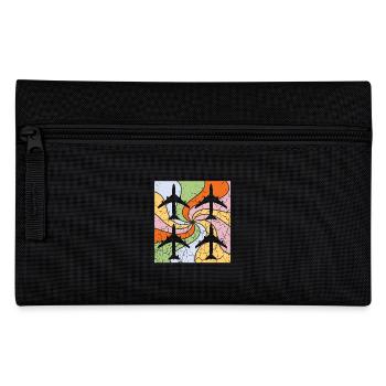 Mandala Flugzeuge Muster - Federtasche - Schwarz - Vorne