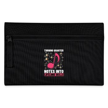 Music Teacher Turning Quarter Notes Piano Teacher - Pencil Case - black - Front