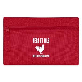 Father and Son Daddy Hen Rooster Father's Day - Pencil Case - red - Front
