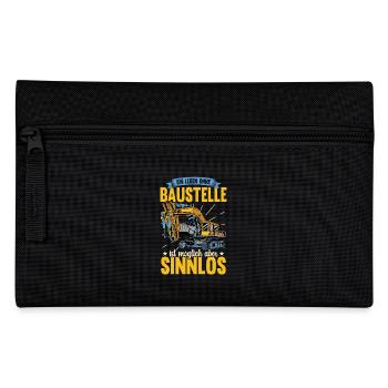 Ein Leben Ohne Baustelle Ist Möglich Bauarbeiter - Federtasche - Schwarz - Vorne
