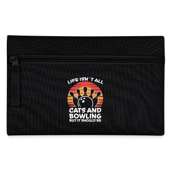 Bowling Spruch Katzen Lustiges Bowling Geschenk - Federtasche - Schwarz - Vorne