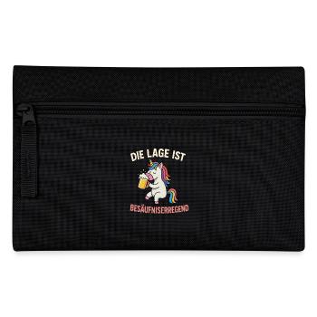 Einhorn mit Bier - Federtasche - Schwarz - Vorne