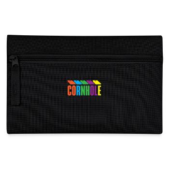 Cornhole Spieler Bunte Leidenschaft - Federtasche - Schwarz - Vorne
