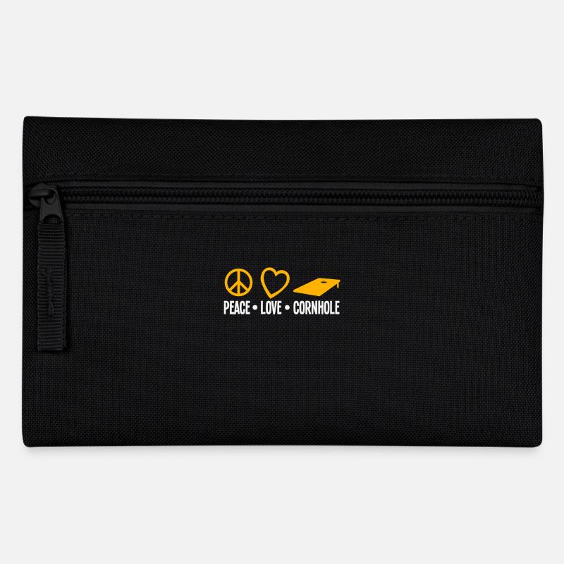 Peace Love Cornhole Spieler - Federtasche - Schwarz