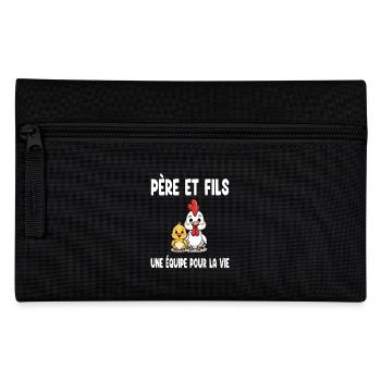 père et fils poule papa duo assorti fête des pères - Trousse - noir - Devant