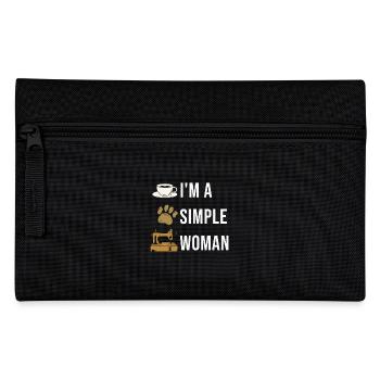 I'm a simple woman with coffee sewing machine - Pencil Case - black - Front