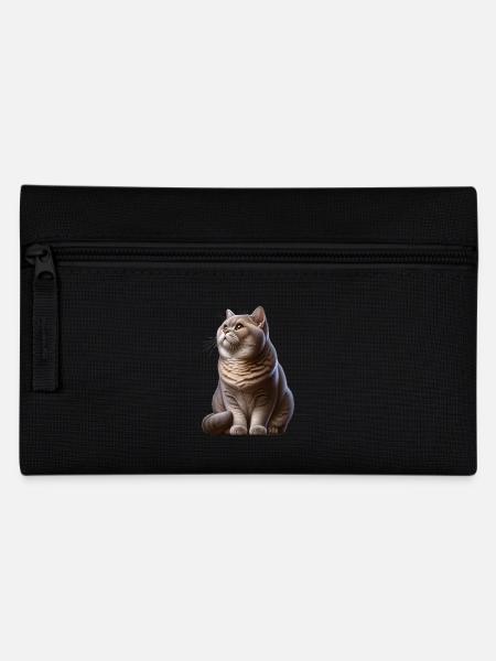 Britisch Kurzhaar Katze - Federtasche - Schwarz