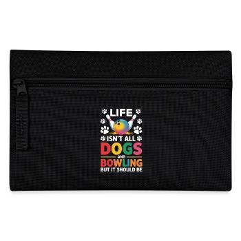Bowling Spruch Hunde Lustiges Bowling Geschenk - Federtasche - Schwarz - Vorne